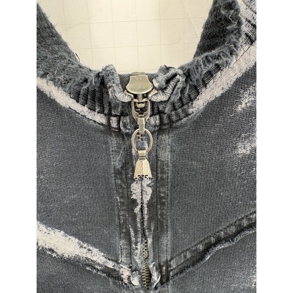 Affliction Live Fast Black Premium Men's Full Zip Sweatshirt Eagle Wings, Large - Picture 6 of 9